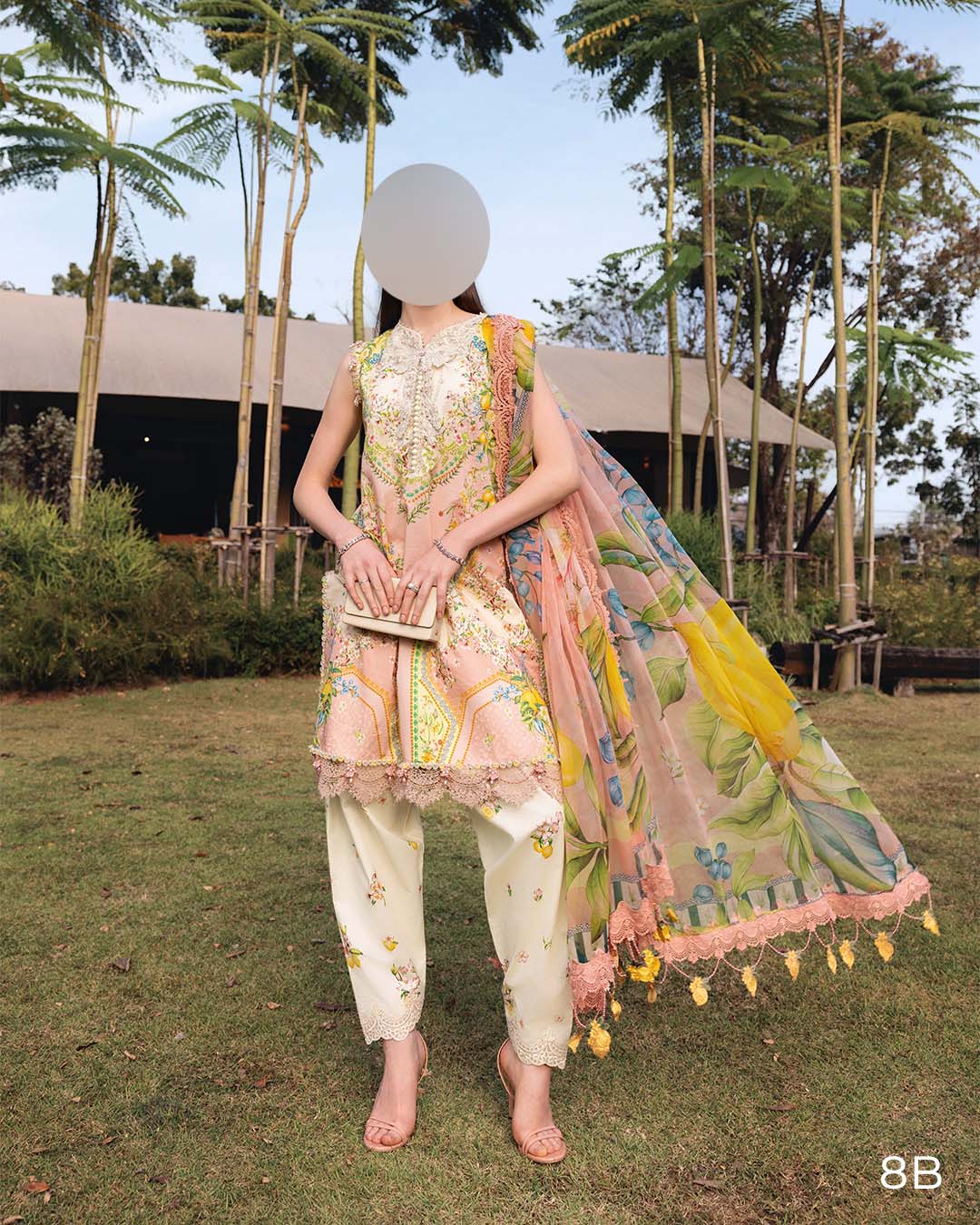 Maria B Printed Lawn 3-Piece with Chiffon Dupatta Unstitched IM44