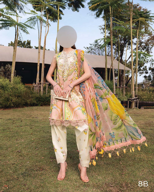 Maria B Printed Lawn 3-Piece with Chiffon Dupatta Unstitched IM44