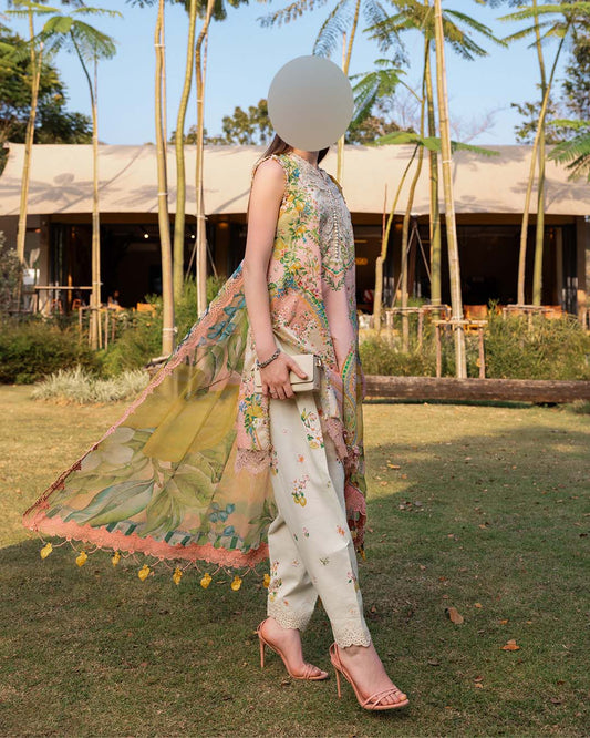 Maria B Printed Lawn 3-Piece with Chiffon Dupatta Unstitched IM44