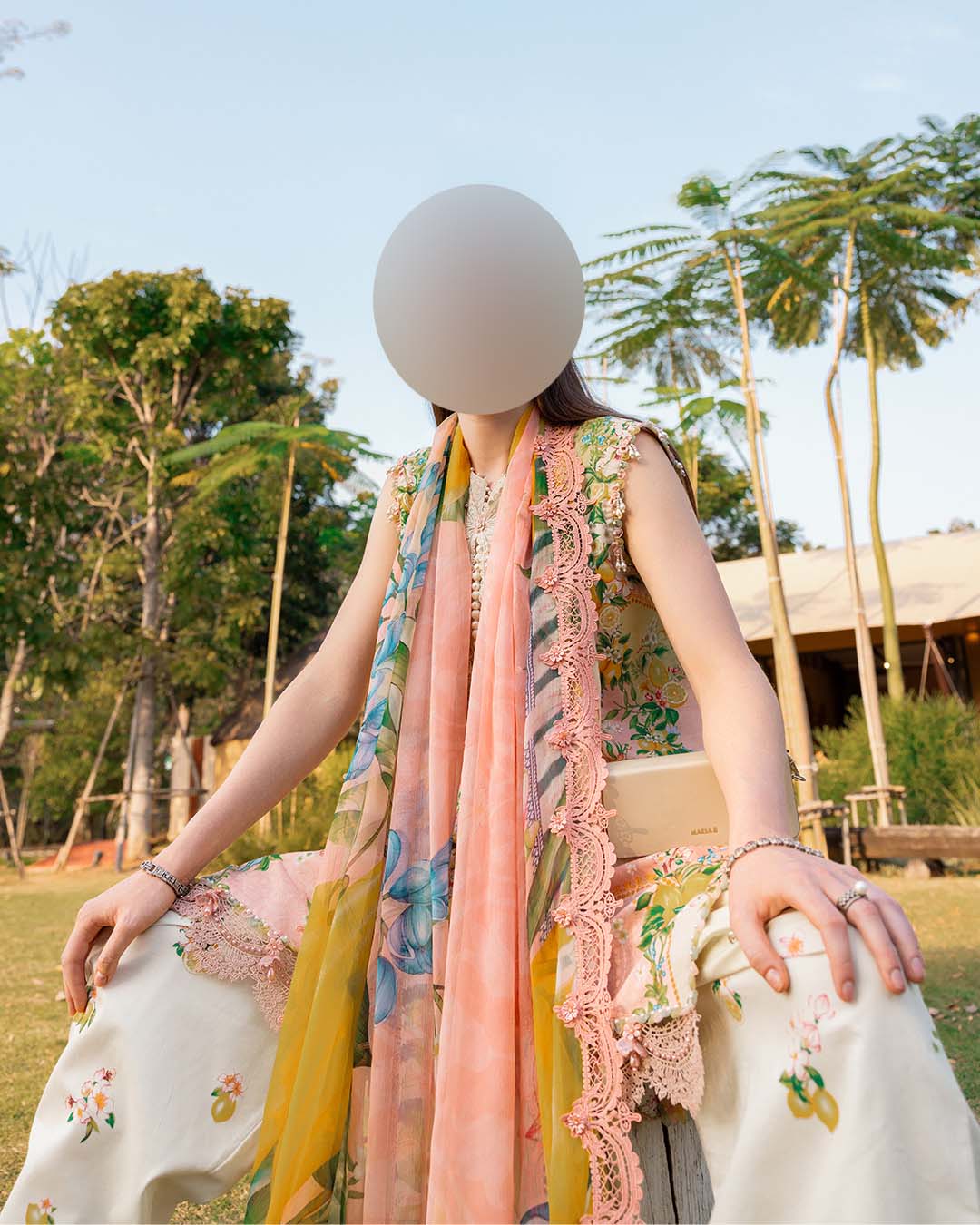 Maria B Printed Lawn 3-Piece with Chiffon Dupatta Unstitched IM44