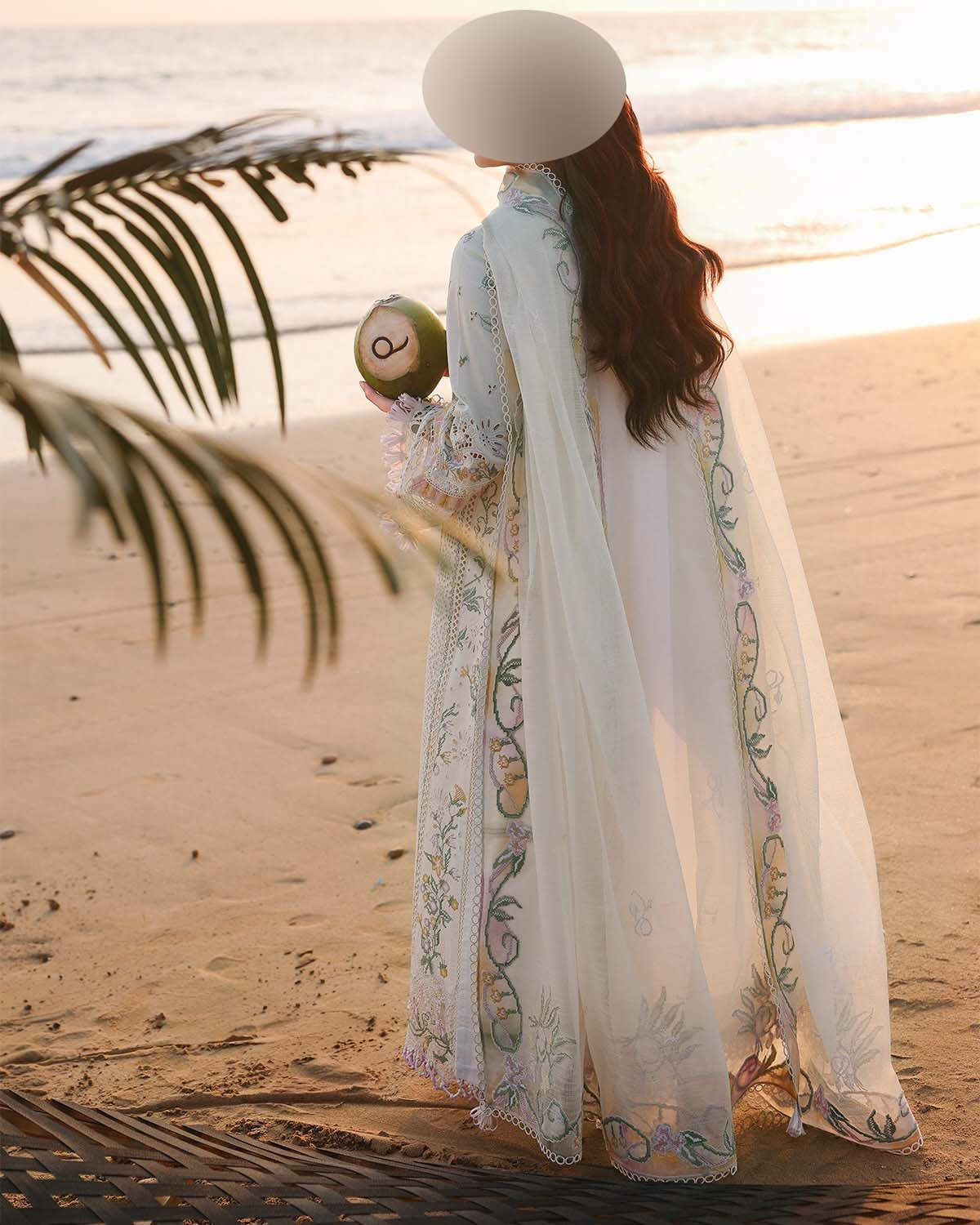 Qalamkar Chikankari Cotton 3-Piece unstitched Suit with Khaddi Net Dupatta KSA68