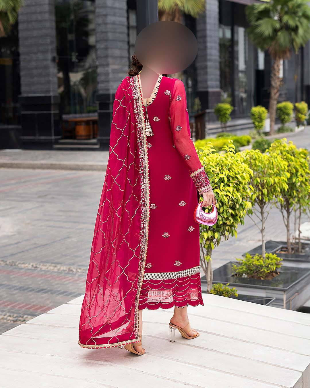 Sahane Luxury Chiffon 3-Piece Suit with Embroidered Dupatta Unstitched UP221
