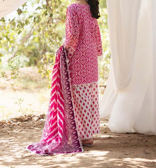 Zainab Chottani Embroidered Lawn Suit Unstitched 3 Piece - Image 2