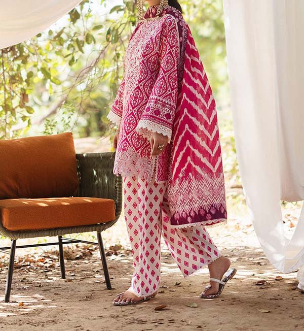 Zainab Chottani Embroidered Lawn Suit Unstitched 3 Piece - Image 5