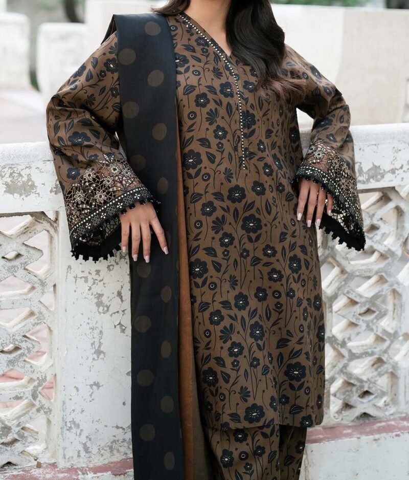 Baroque 3pcs Unstiched Digital Printed Lawn