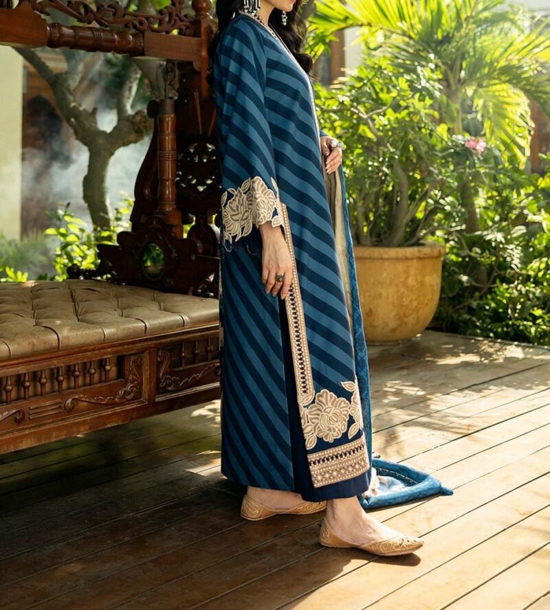 Zainab Chottani Zinc Digital Printed Herringbone 3-Piece with Embroidered Borders & Lenzing Shawl Unstitched ZN51651 - Image 5