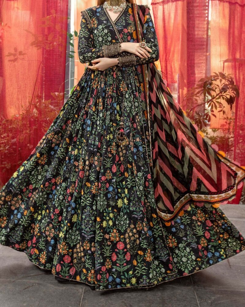 M.Prints Unstitched Embroidered Fancy Lawn 3-Piece with Chiffon Dupatta - MPT758 - Image 3