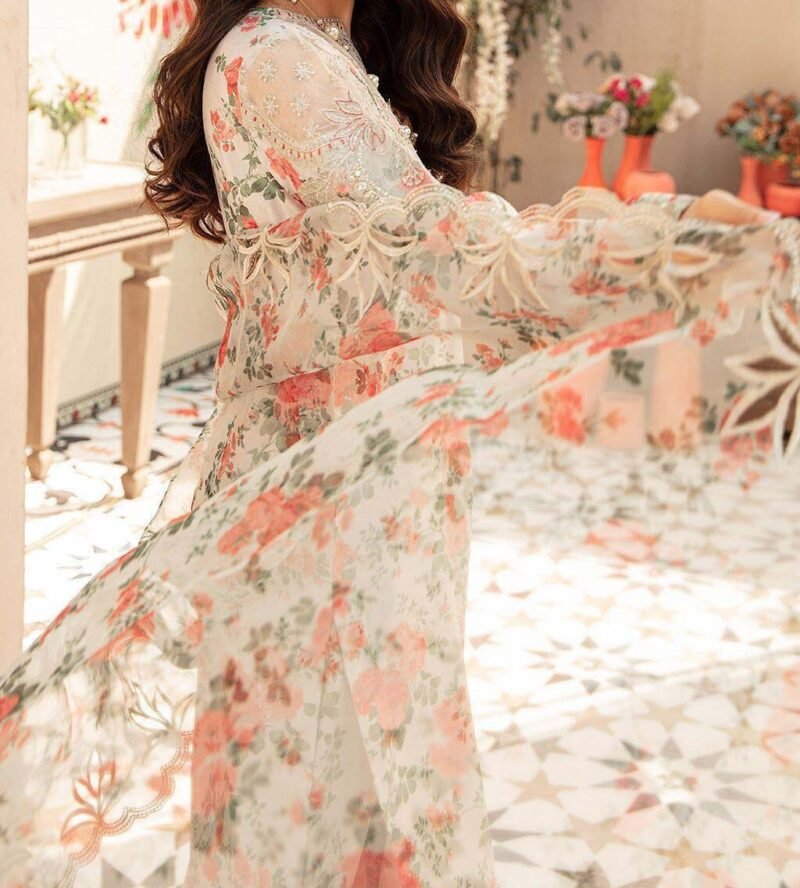 Vaniya Embroidered Lawn 3 Piece Unstitched Suit - Image 3