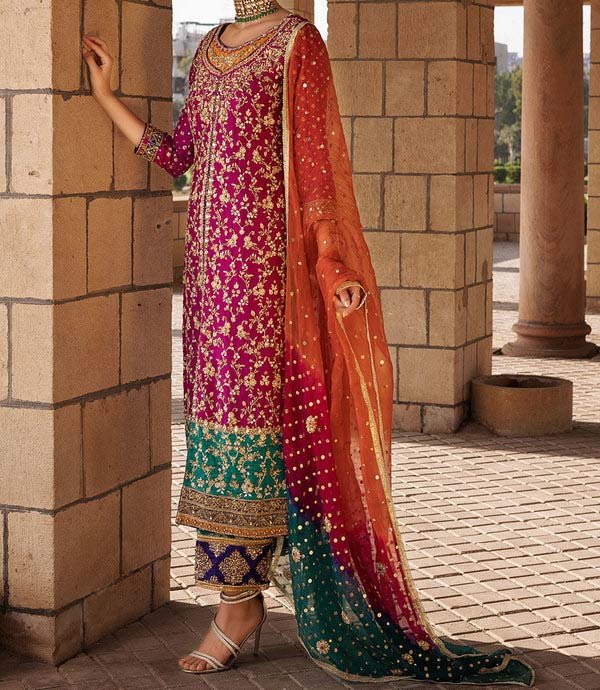 Zainab Chottani Wedding Edition Luxury Chiffon Embroidered 3 Piece Unstitched 130416 - Image 3