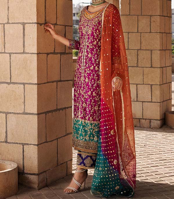 Zainab Chottani Wedding Edition Luxury Chiffon Embroidered 3 Piece Unstitched 130416 - Image 4