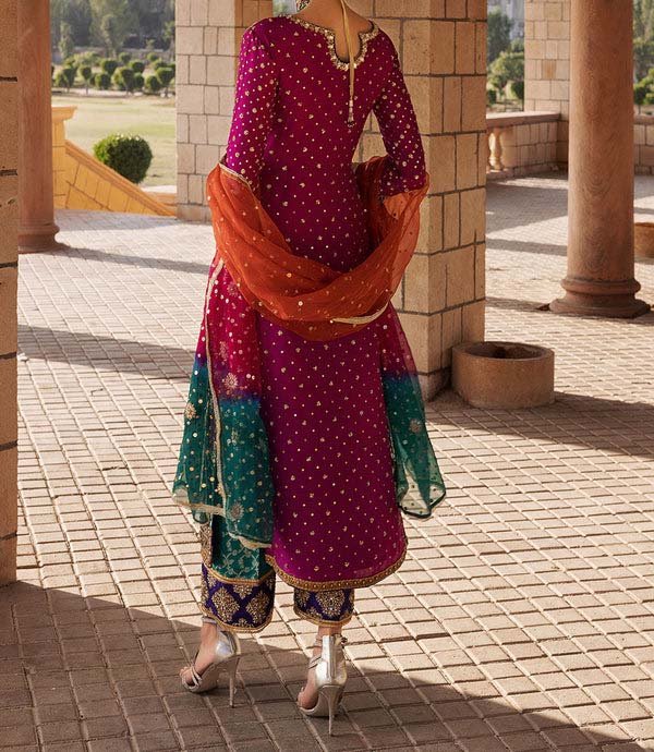 Zainab Chottani Wedding Edition Luxury Chiffon Embroidered 3 Piece Unstitched 130416 - Image 6