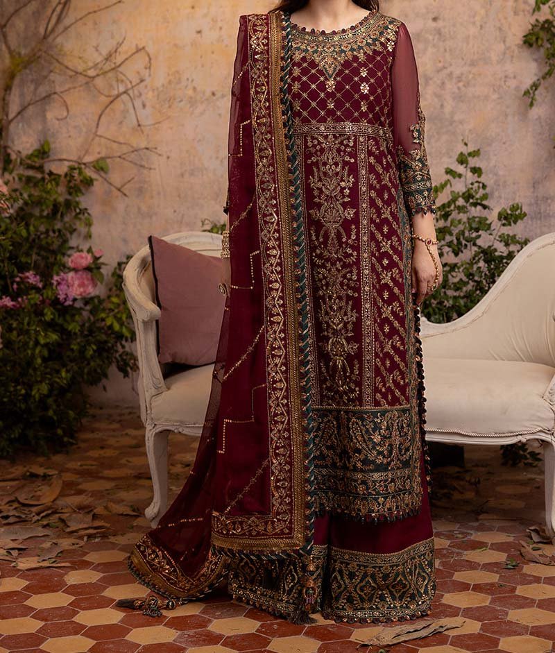 Asim Jofa EMBROIDERED CHIFFON 3 PCS Fancy Suite -  AJNB09 - Image 2