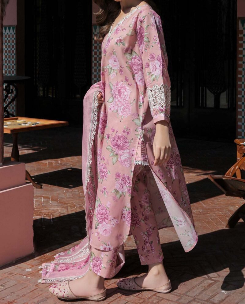 Baroque Embroidered Lawn 3 Piece Unstitched Suit - Image 3