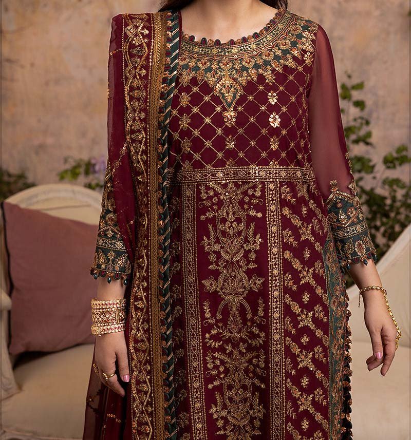 Asim Jofa EMBROIDERED CHIFFON 3 PCS Fancy Suite -  AJNB09