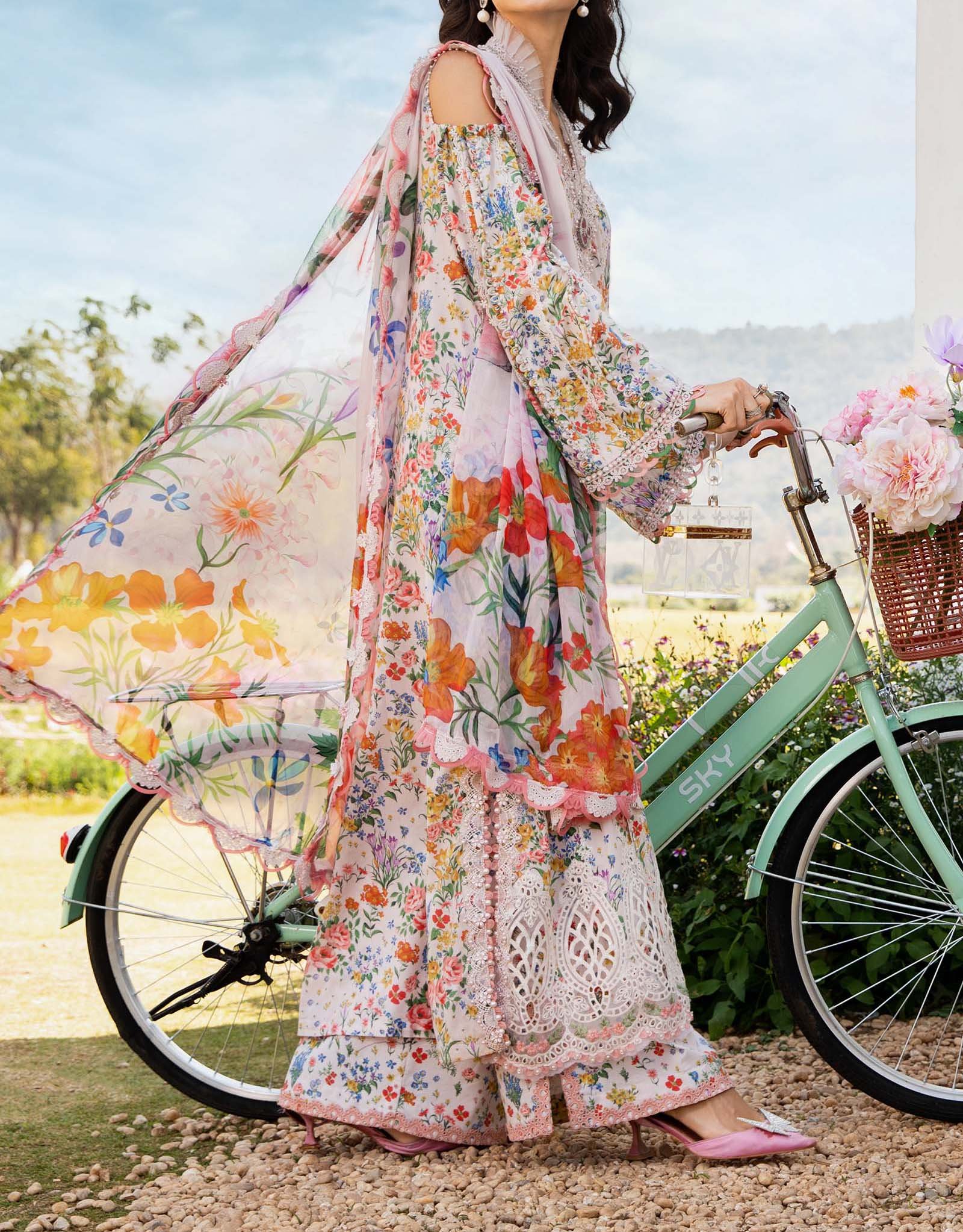 Maria B - 3 Piece Unstitched Printed Lawn Suit - MPT-2507-A - Image 4