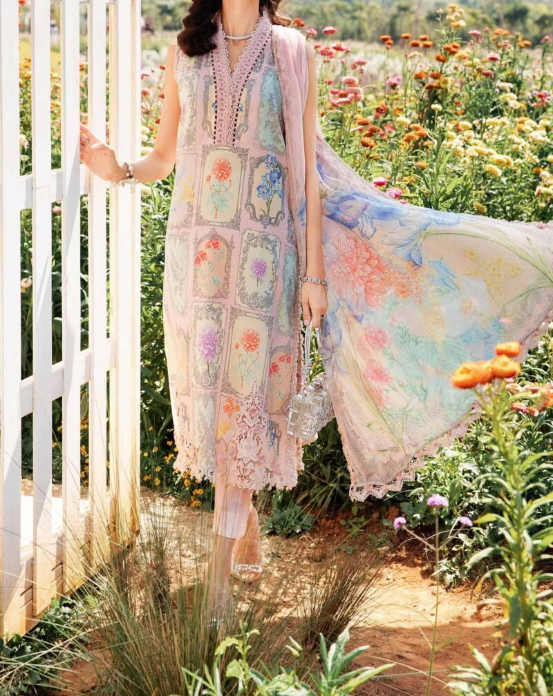 Maria B 2025 M Print Embroidered & Printed Lawn 3 Piece Unstitched