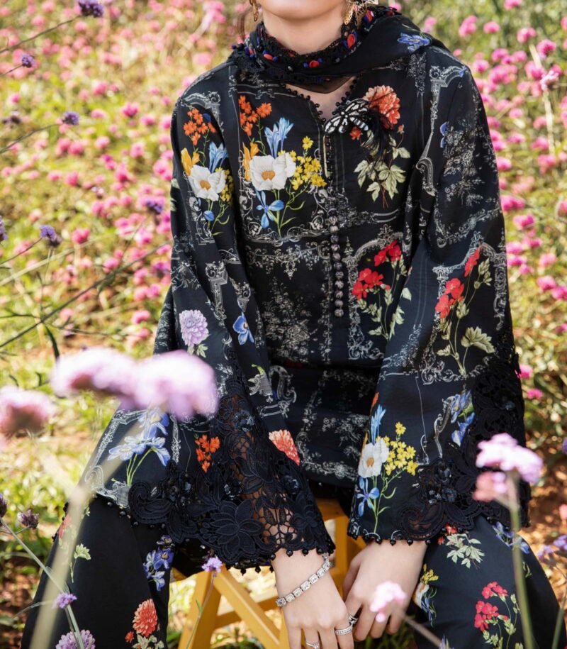 Maria B 3 Piece Unstitched Printed Lawn Suit - Image 2