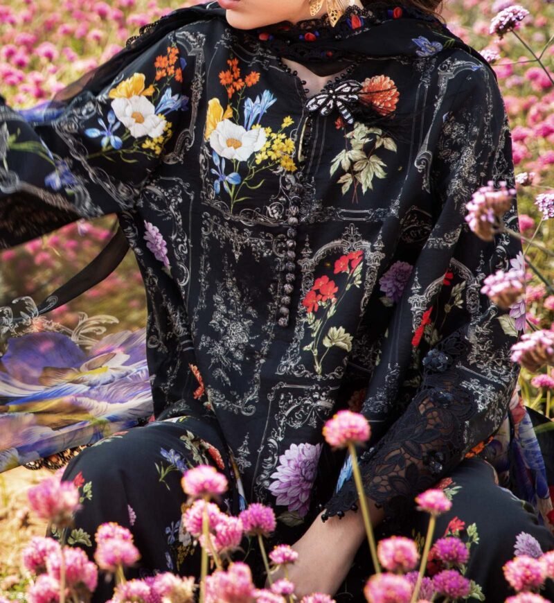 Maria B 3 Piece Unstitched Printed Lawn Suit - Image 3
