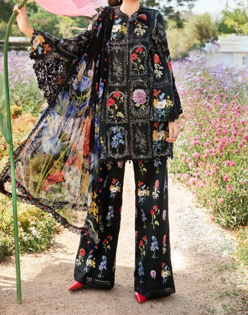 Maria B 3 Piece Unstitched Printed Lawn Suit - Image 4