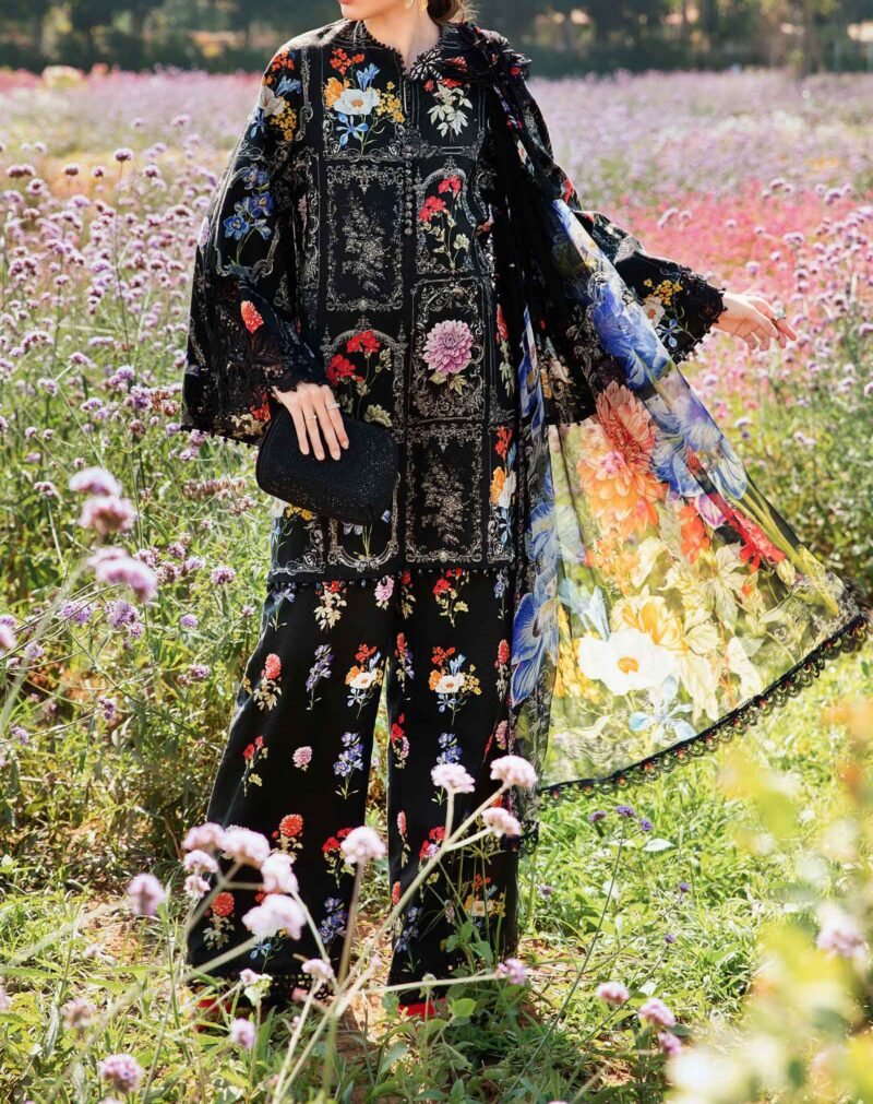 Maria B 3 Piece Unstitched Printed Lawn Suit - Image 6