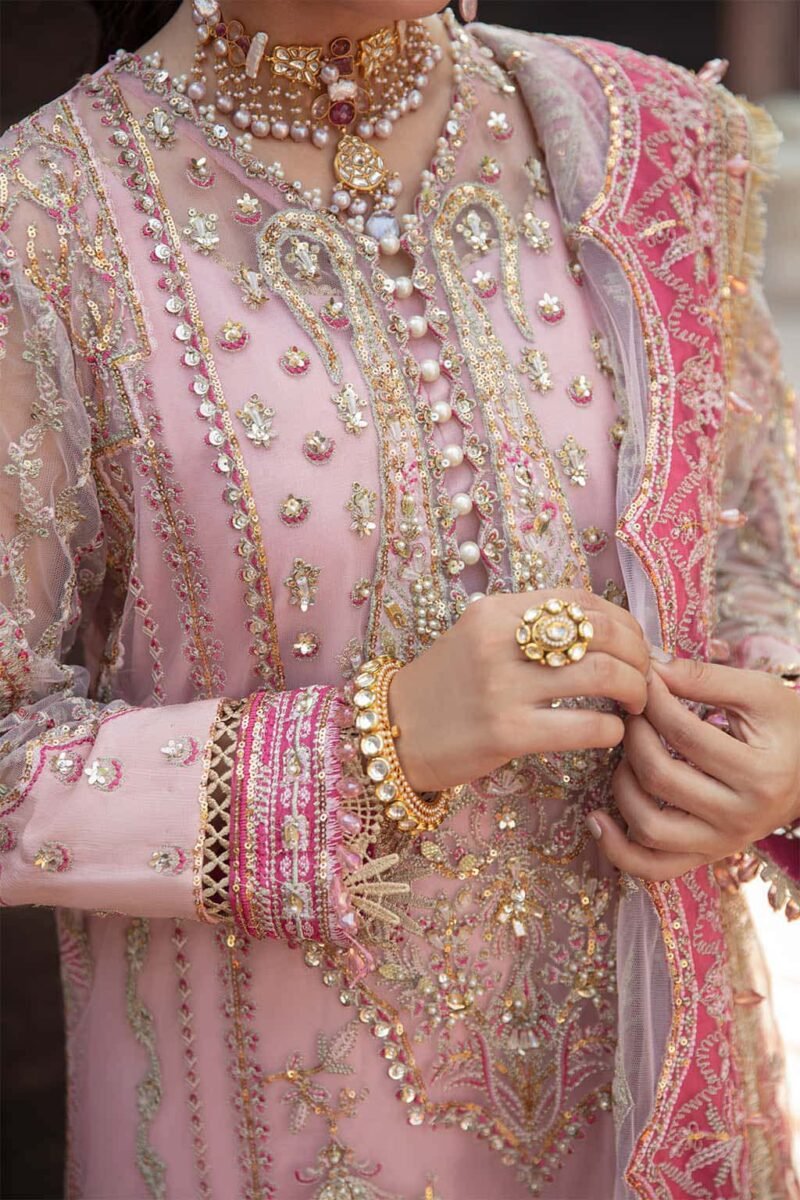 Afrozeh Embroidered Organza Suit Unstitched 3 Piece -AZ34135 - Image 3