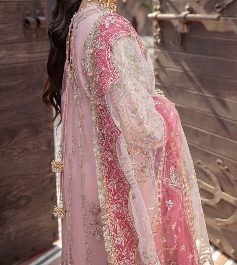 Afrozeh Embroidered Organza Suit Unstitched 3 Piece -AZ34135 - Image 4