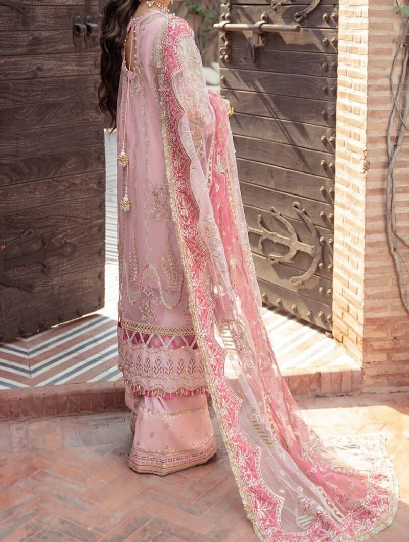 Afrozeh Embroidered Organza Suit Unstitched 3 Piece -AZ34135 - Image 5