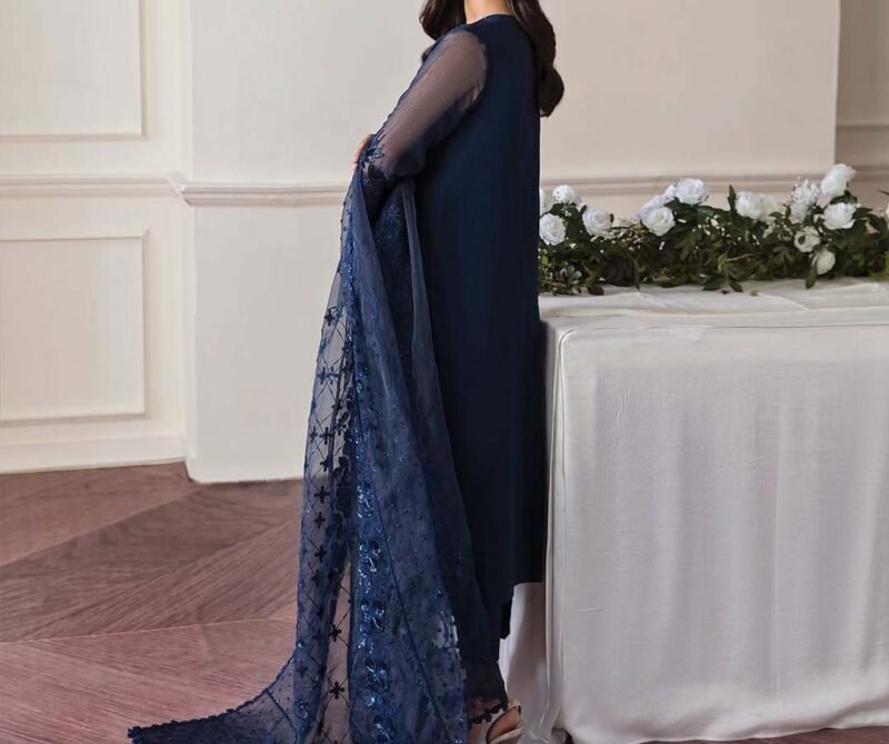 Baroque Formal Embroidered Chiffon Unstitched 3Pc BQ6843 - Image 3