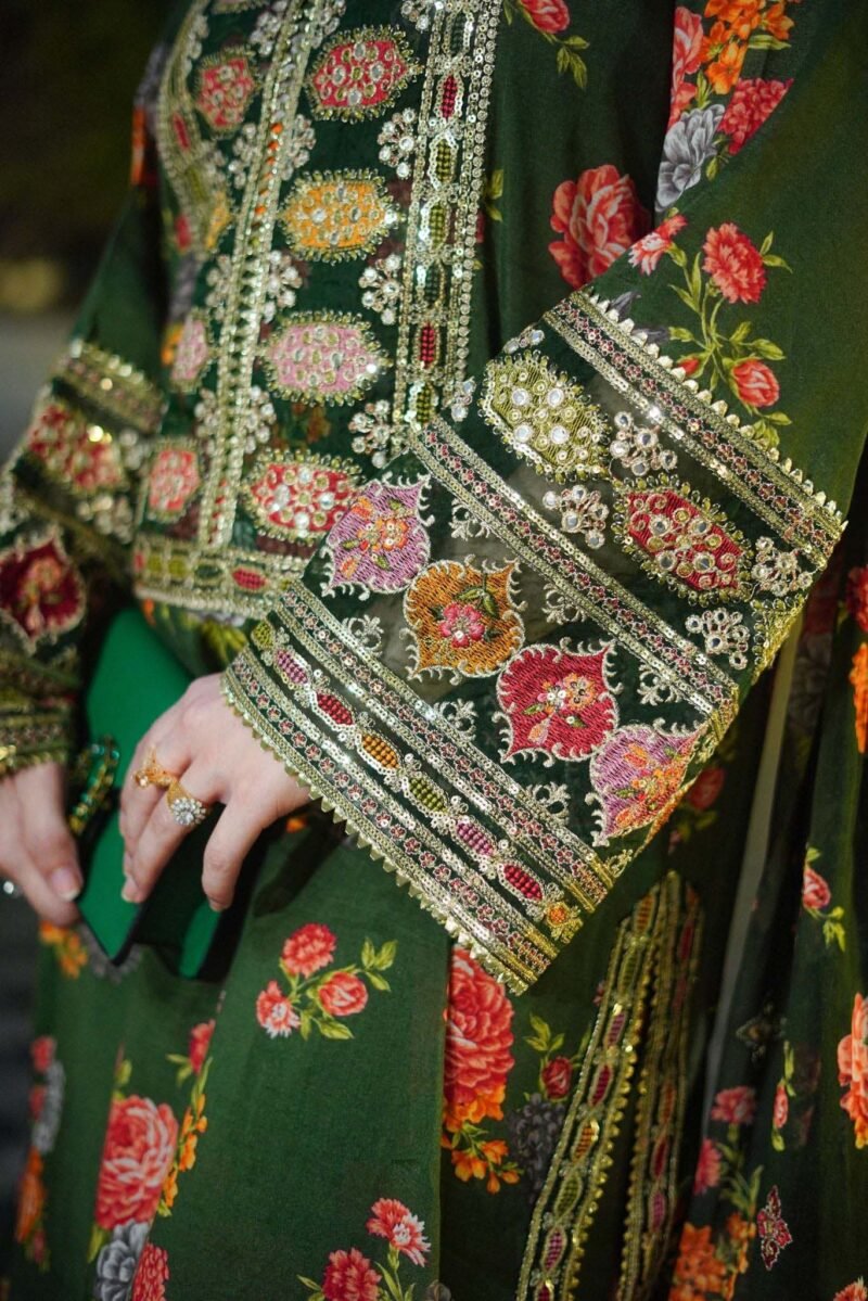 Aneelas Heavy Embroidered Silk 3-Piece with Digital Print & Silk Dupatta Unstitched AS4684 - Image 7