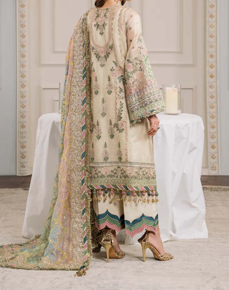 Baroque Embroidered Zari Masuri 3-Piece with Digital Printed Dupatta & Silk Trouser CH12-04 - Image 3