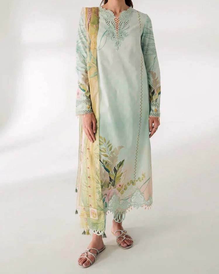 Qalamkar Embroidered Lawn 3 PC Suite
