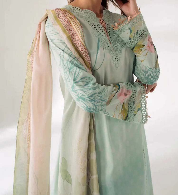 Qalamkar Embroidered Lawn 3 PC Suite - Image 2