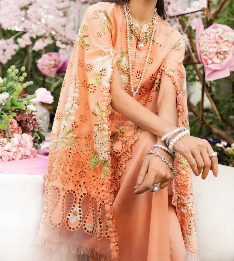 Maria B 3 Piece Unstitched Embroidered Lawn Suit - Image 2
