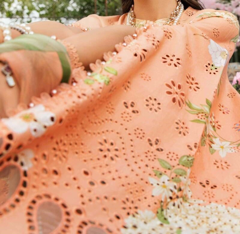 Maria B 3 Piece Unstitched Embroidered Lawn Suit - Image 3