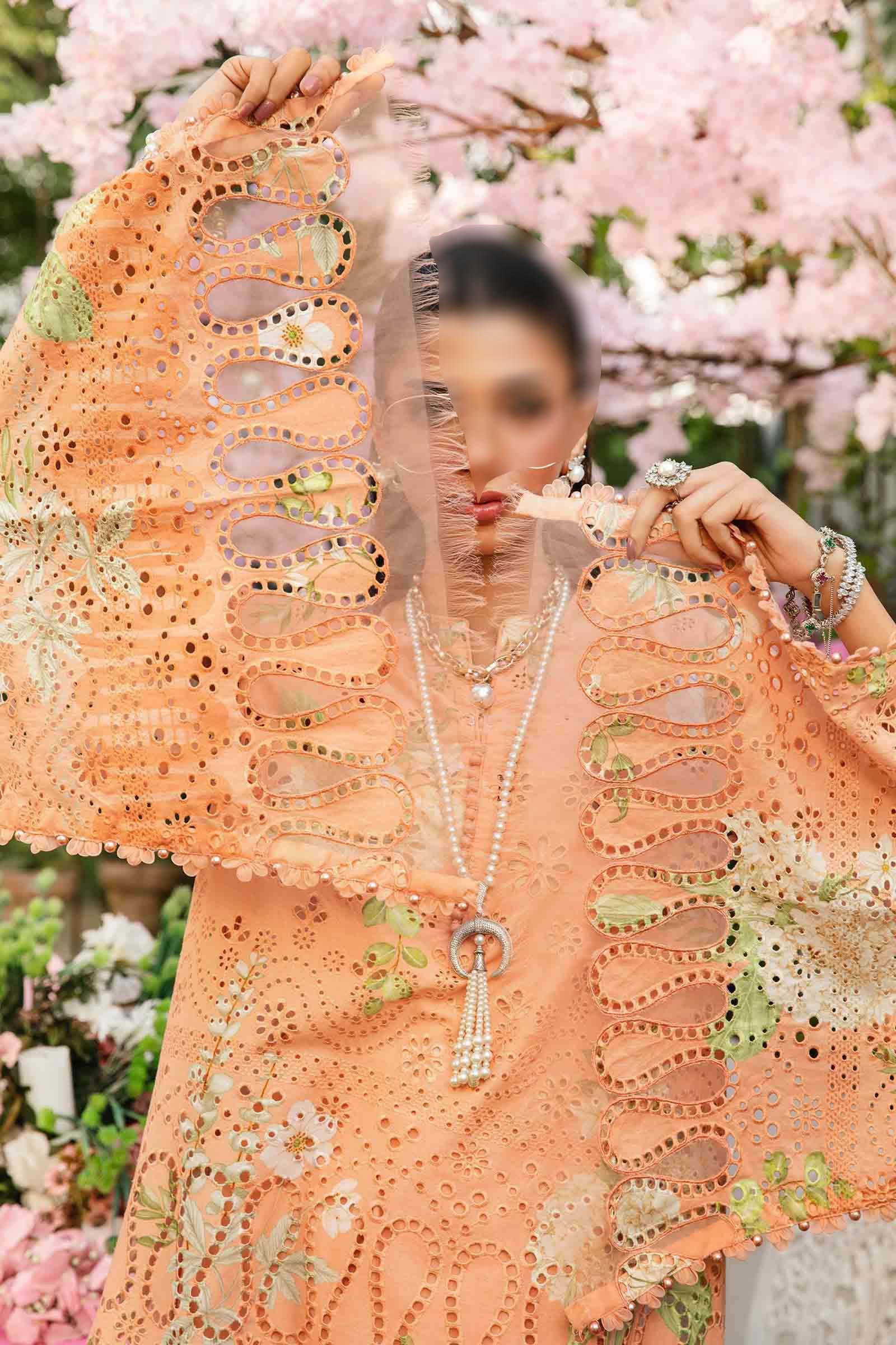Maria B 3 Piece Unstitched Embroidered Lawn Suit - Image 4