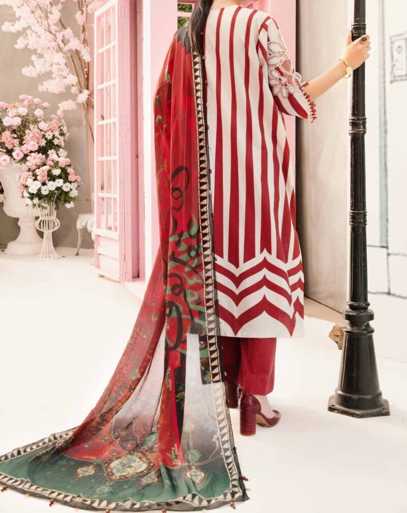 Maria B 3 Piece Unstitched Embroidered Lawn Suit - Image 2
