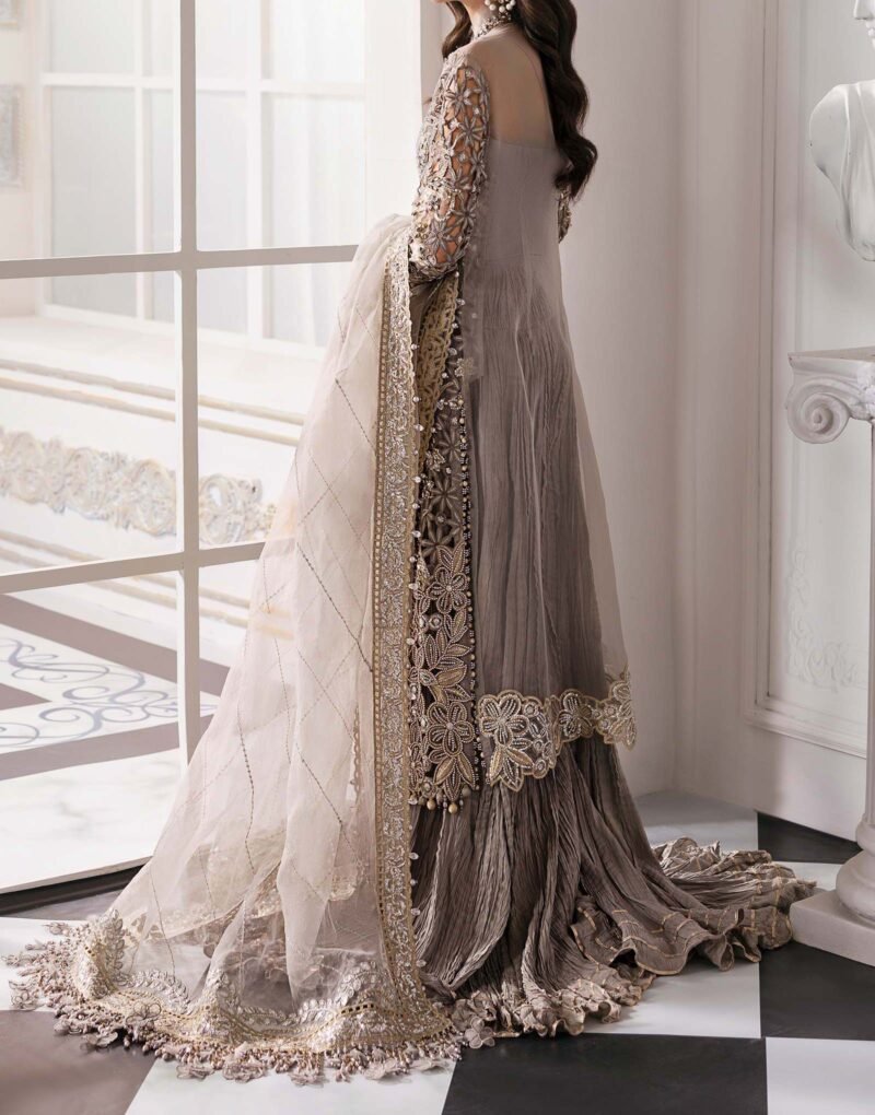 Maria B 3 Piece Unstitched Embroidered Organza Suit  BD-3006 - Image 2