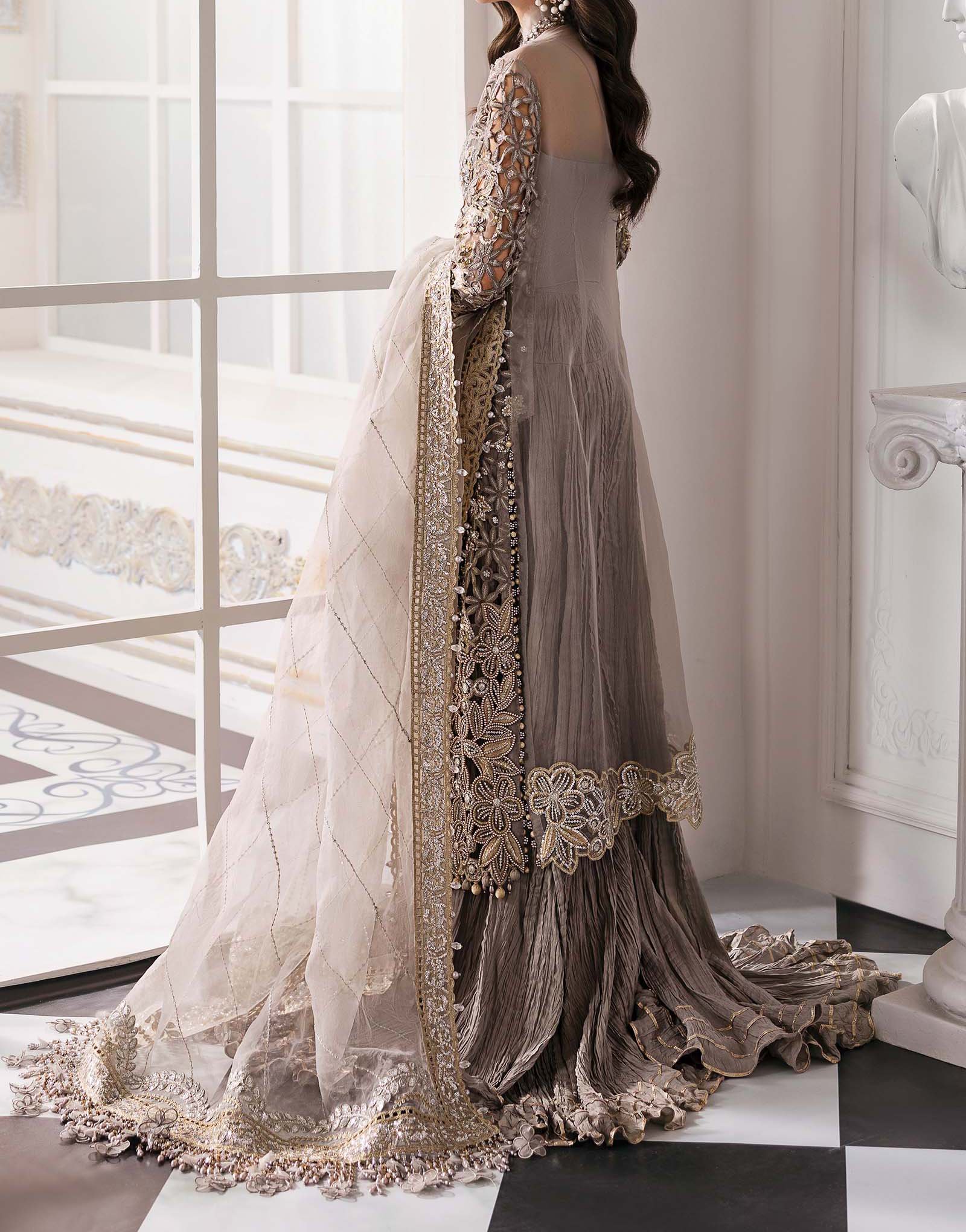 Maria B 3 Piece Unstitched Embroidered Organza Suit  BD-3006 - Image 2
