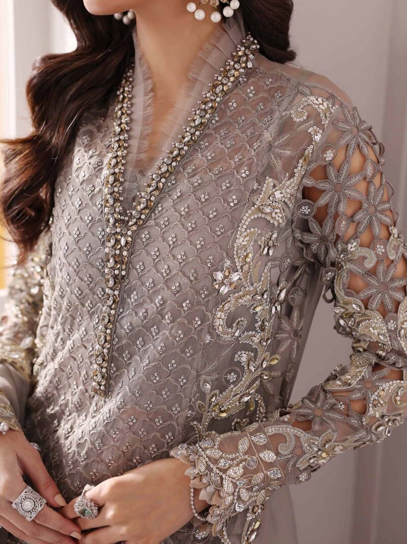 Maria B 3 Piece Unstitched Embroidered Organza Suit  BD-3006 - Image 5