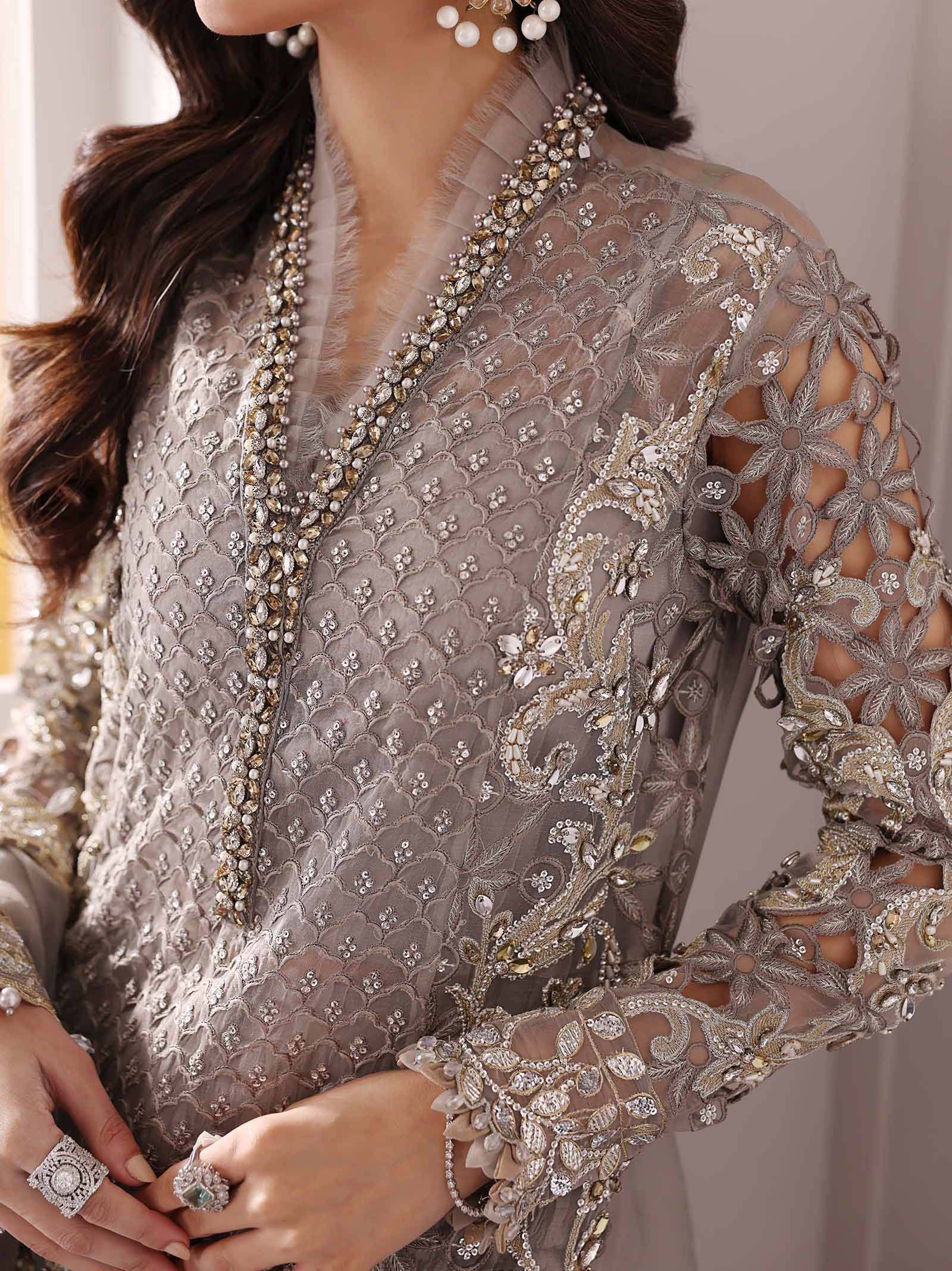 Maria B 3 Piece Unstitched Embroidered Organza Suit  BD-3006 - Image 5