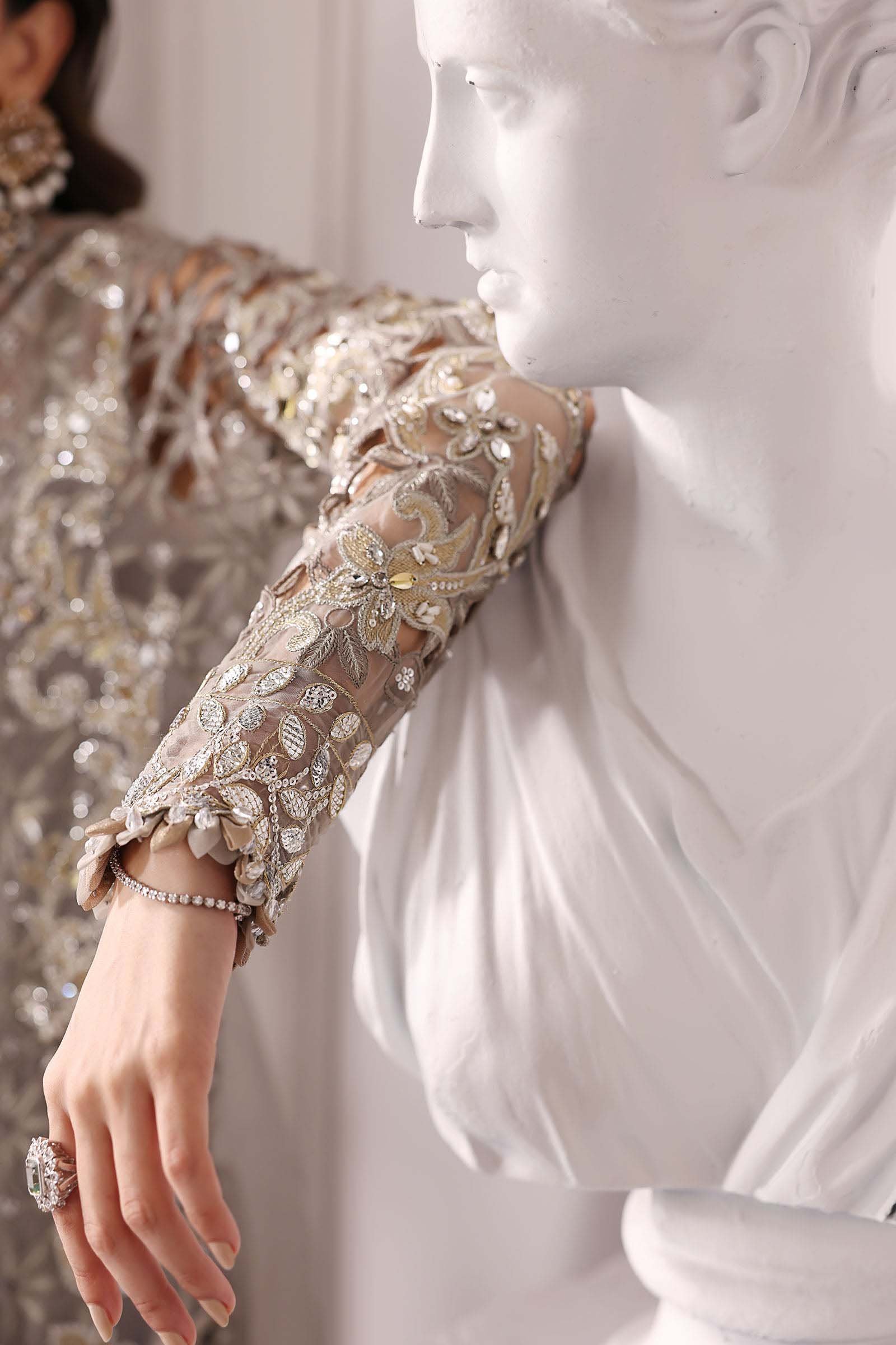 Maria B 3 Piece Unstitched Embroidered Organza Suit  BD-3006 - Image 6