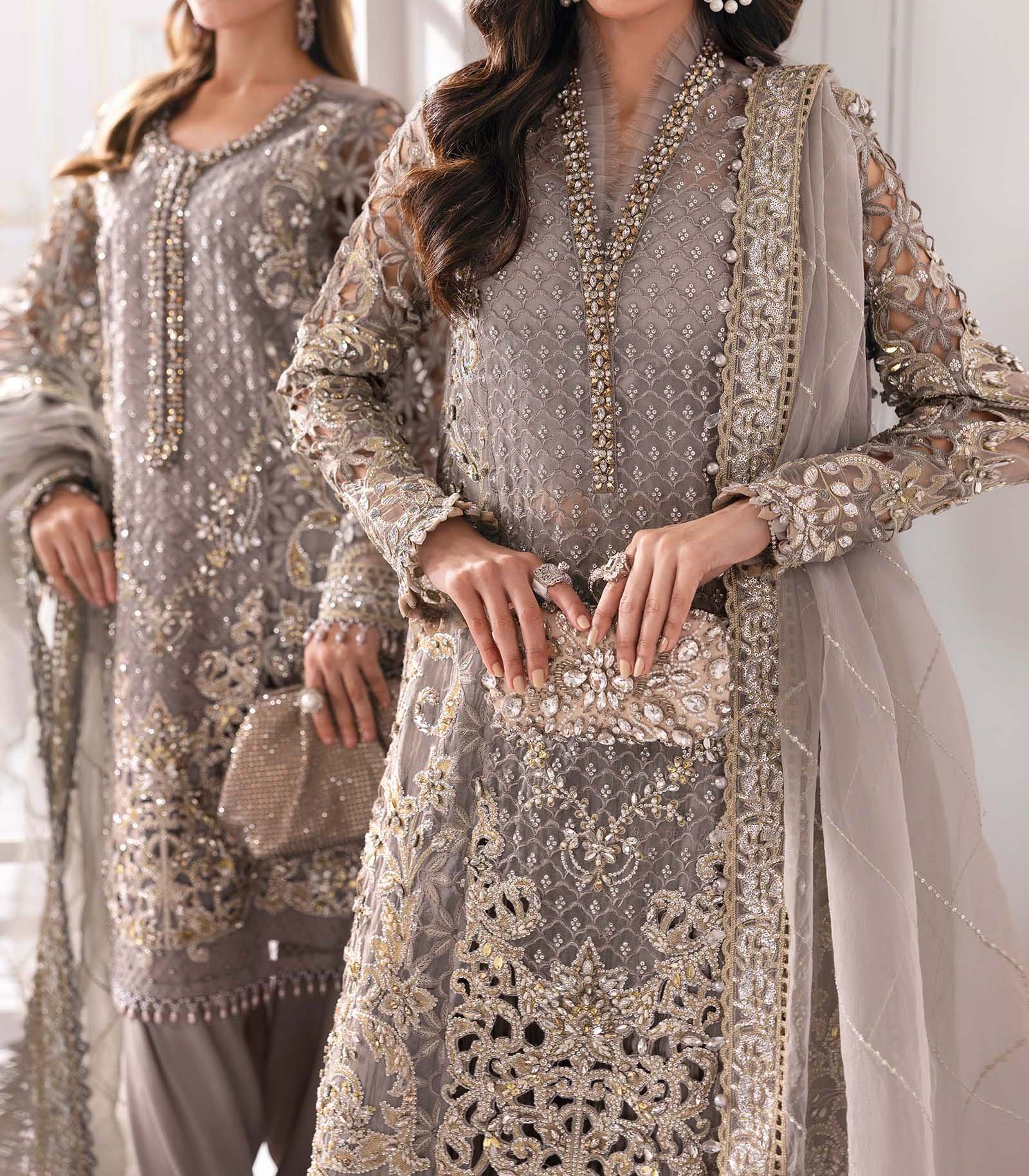 Maria B 3 Piece Unstitched Embroidered Organza Suit  BD-3006 - Image 8
