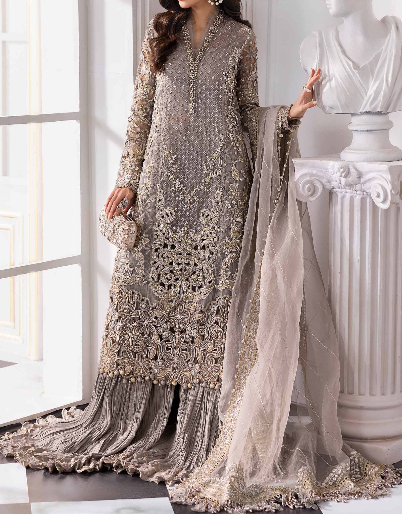 Maria B 3 Piece Unstitched Embroidered Organza Suit  BD-3006 - Image 10