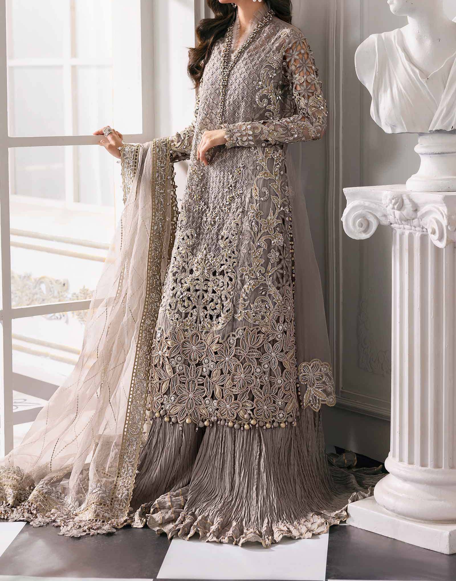 Maria B 3 Piece Unstitched Embroidered Organza Suit  BD-3006