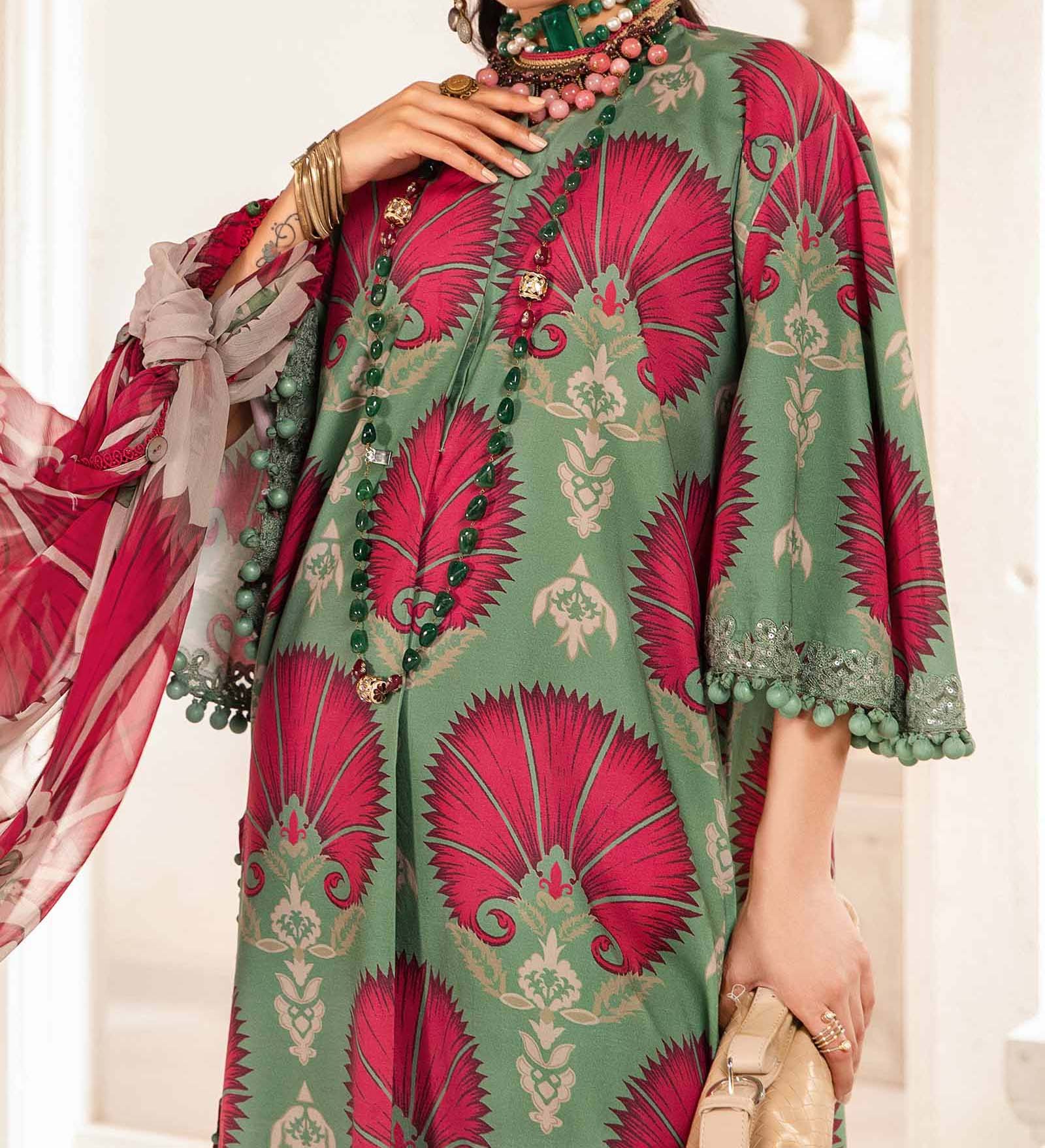 Maria B 3 Piece Unstitched Printed Suit - MPT-2209-A - Image 2