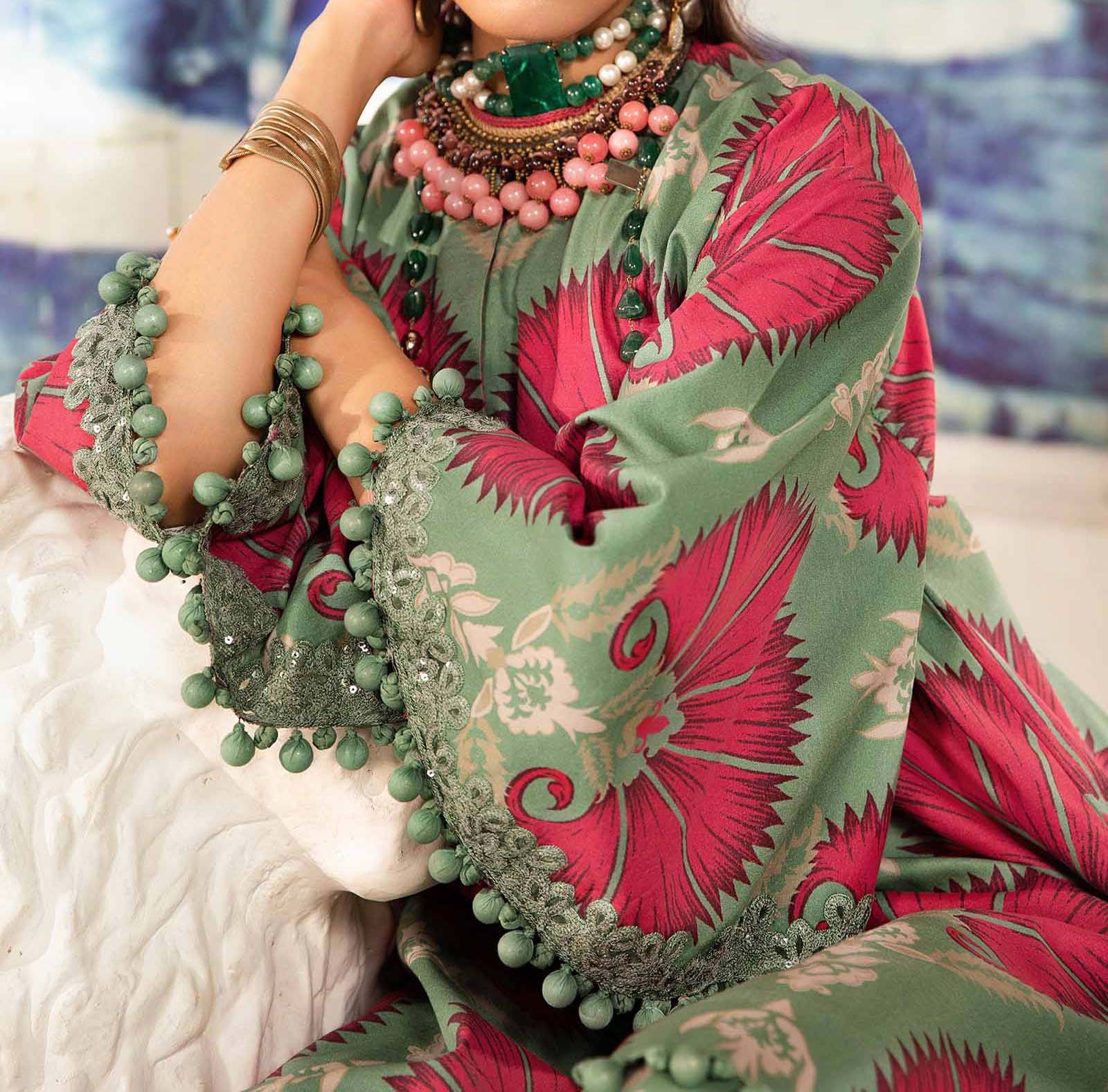 Maria B 3 Piece Unstitched Printed Suit - MPT-2209-A - Image 3