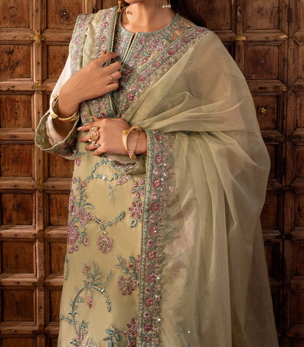 Sheenora Luxury Organza 3-Piece Suit with Heavy Embroidery & Adda Work Unstitched - SN84255 - Image 4