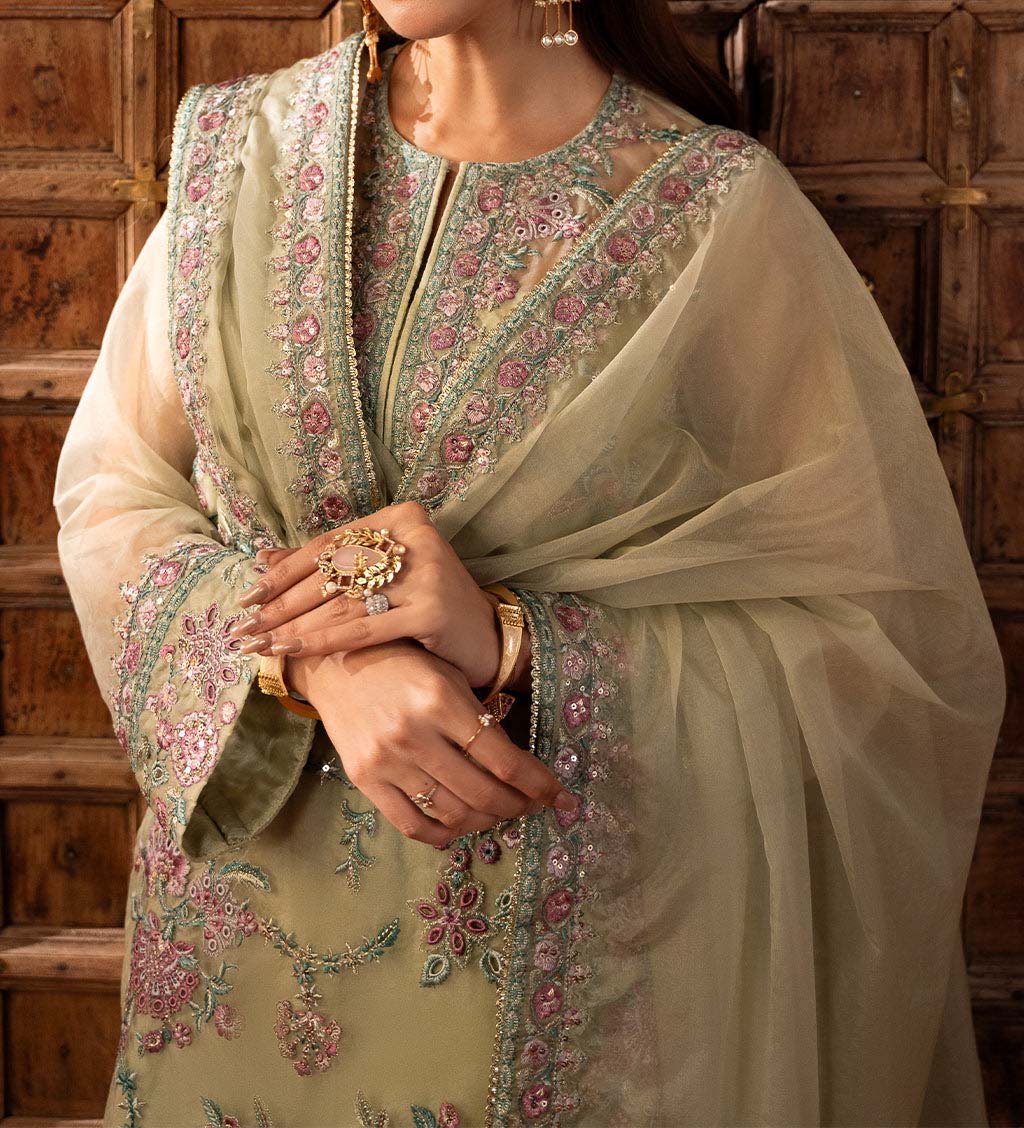 Sheenora Luxury Organza 3-Piece Suit with Heavy Embroidery & Adda Work Unstitched - SN84255 - Image 5