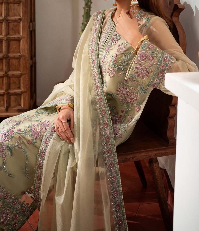 Sheenora Luxury Organza 3-Piece Suit with Heavy Embroidery & Adda Work Unstitched - SN84255 - Image 7