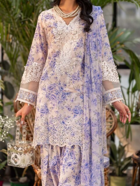 MARIA B -3 Piece Unstitched Embroidered Lawn Suit